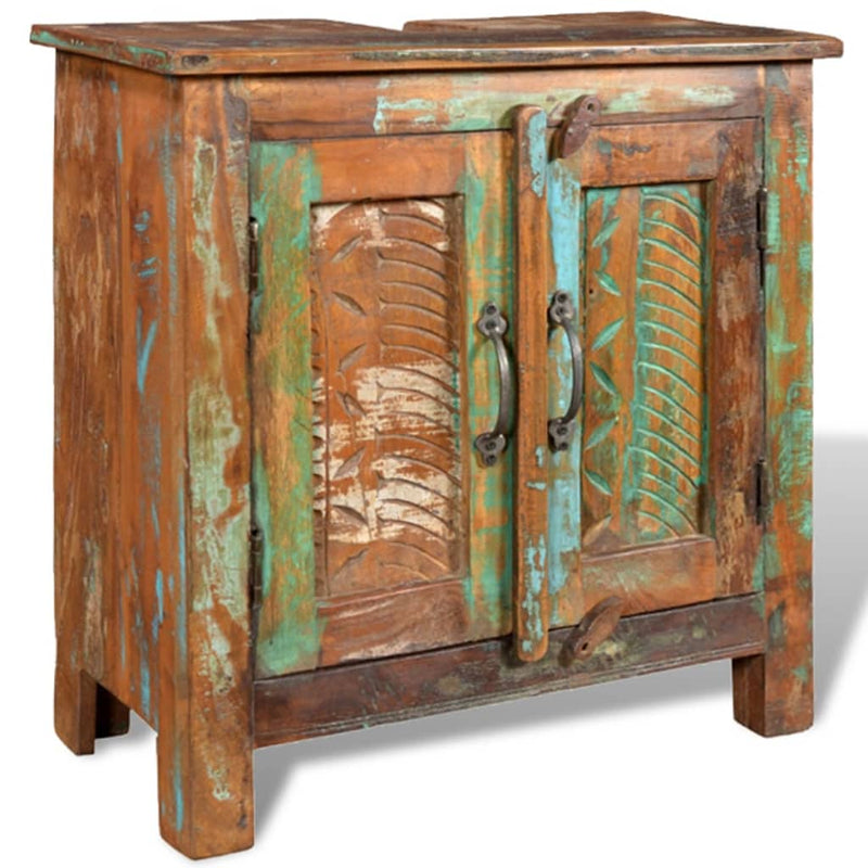 Reclaimed Solid Wood Bathroom Vanity Cabinet Set with Mirror Payday Deals