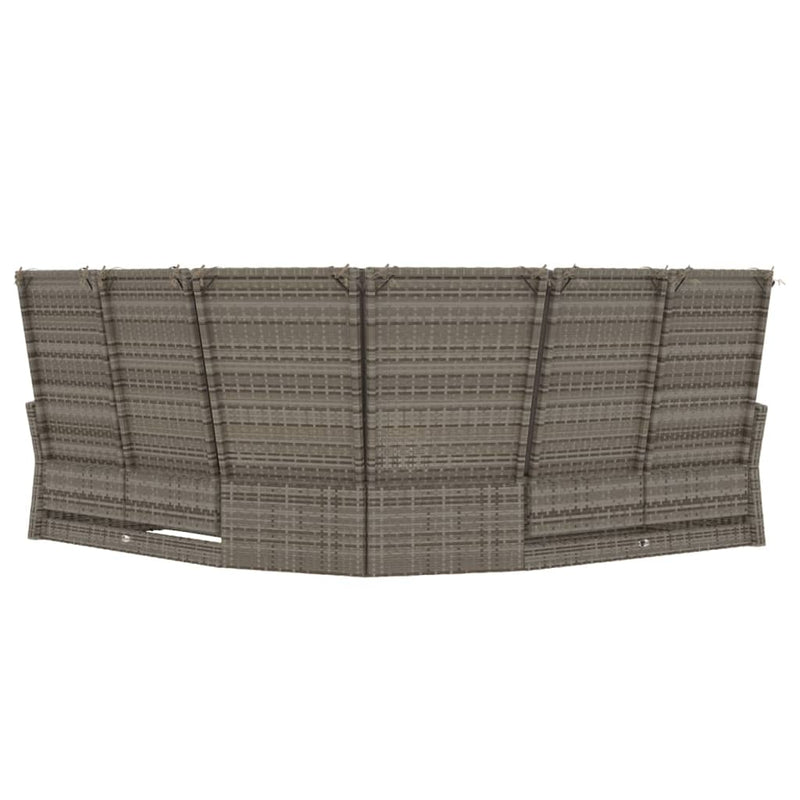 Reclining Corner Sofa with Cushions Grey Poly Rattan Payday Deals