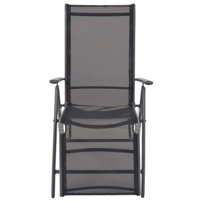 Reclining Deck Chair Aluminium and Textilene Black Payday Deals