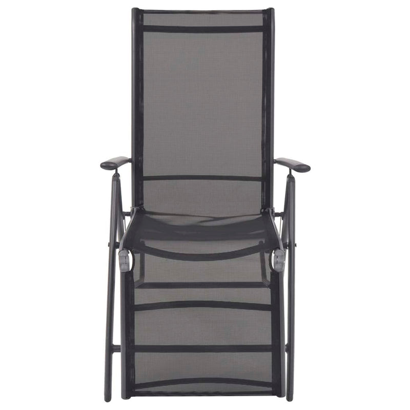 Reclining Deck Chair Aluminium and Textilene Black Payday Deals