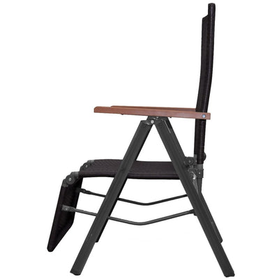 Reclining Deck Chair Poly Rattan Brown Payday Deals