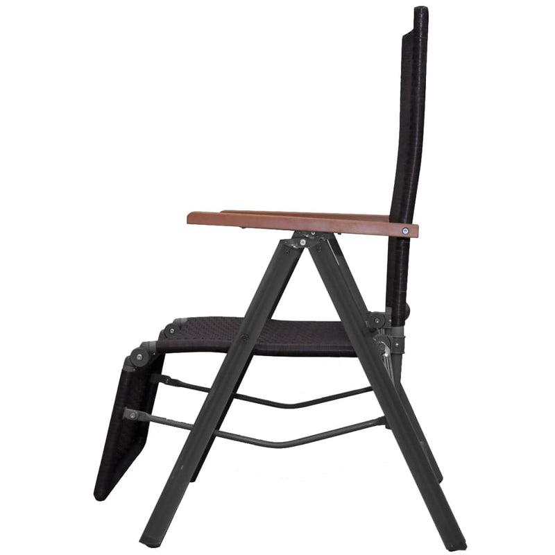 Reclining Deck Chair Poly Rattan Brown Payday Deals