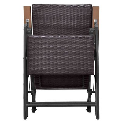 Reclining Deck Chair Poly Rattan Brown Payday Deals
