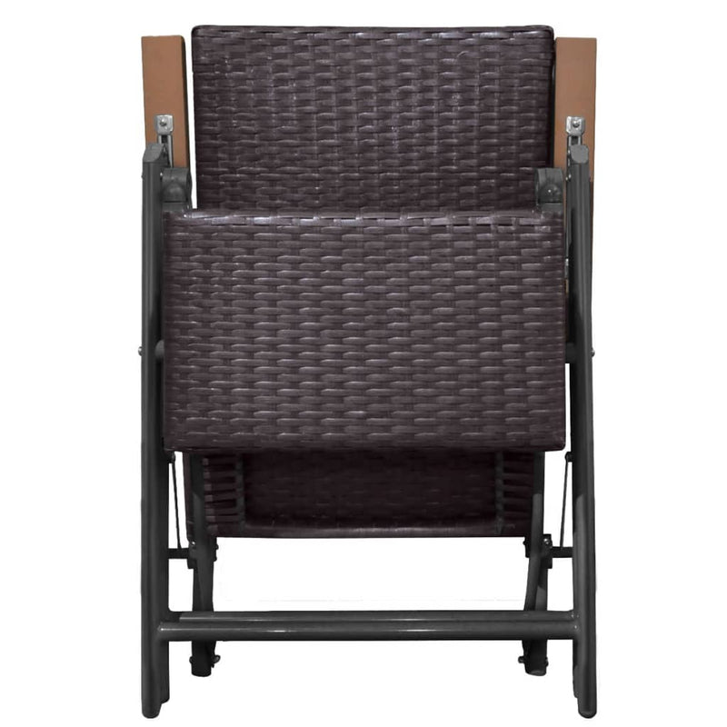 Reclining Deck Chair Poly Rattan Brown Payday Deals