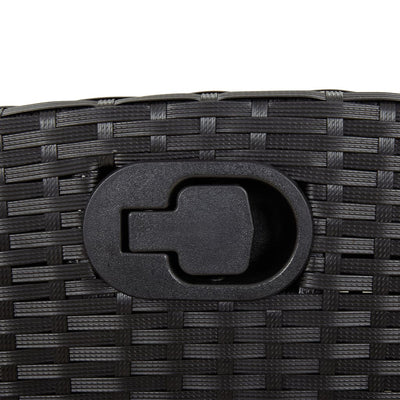 Reclining Garden Chair with Cushions Black Poly Rattan Payday Deals