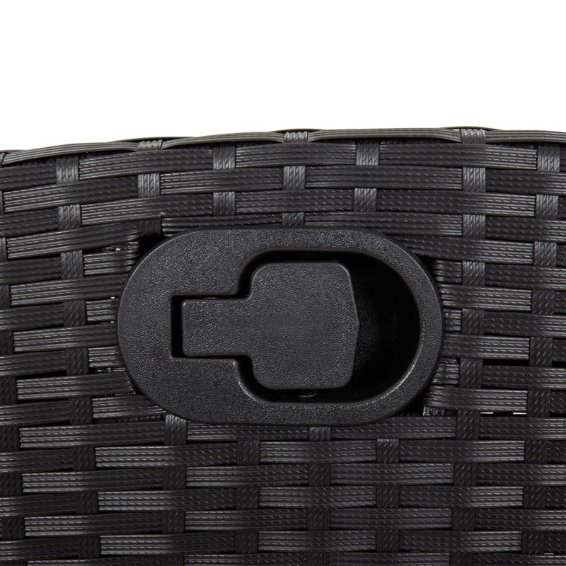 Reclining Garden Chair with Cushions Black Poly Rattan Payday Deals