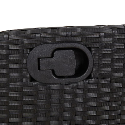 Reclining Garden Chair with Cushions Black Poly Rattan Payday Deals