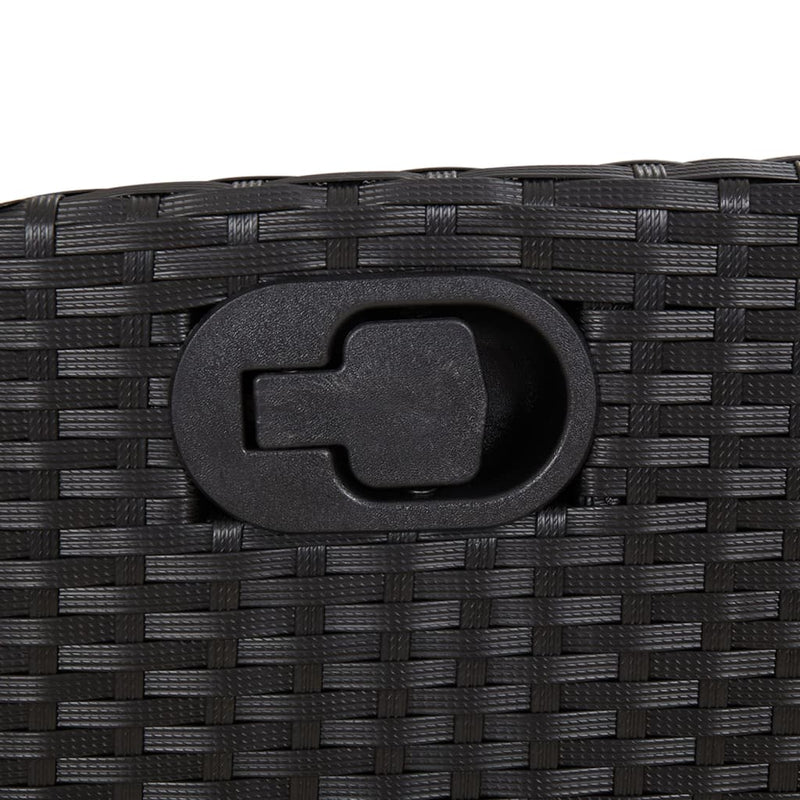 Reclining Garden Chair with Cushions Black Poly Rattan Payday Deals