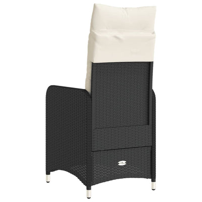 Reclining Garden Chair with Cushions Black Poly Rattan Payday Deals