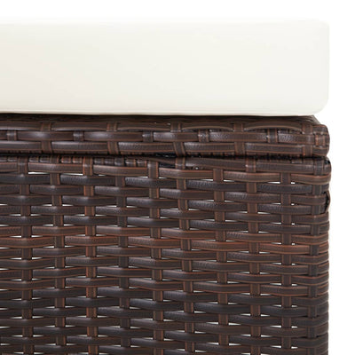 Reclining Garden Chair with Cushions Poly Rattan Brown Payday Deals