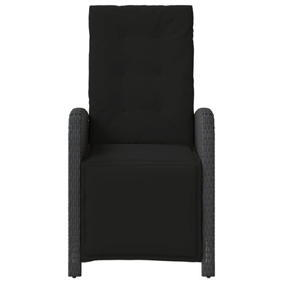 Reclining Garden Chair with Footrest Black Poly Rattan Payday Deals