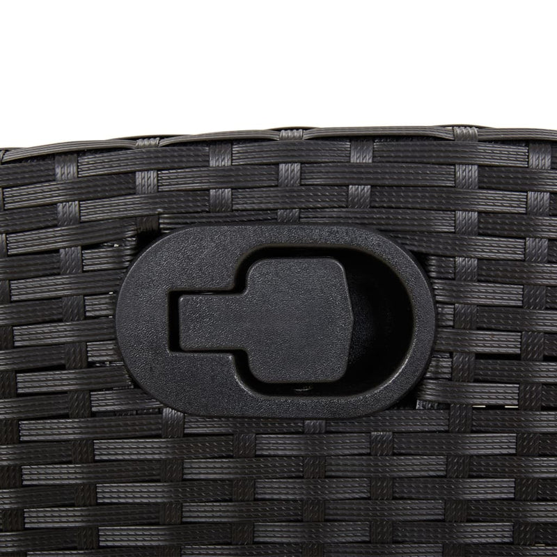 Reclining Garden Chair with Footrest Black Poly Rattan Payday Deals