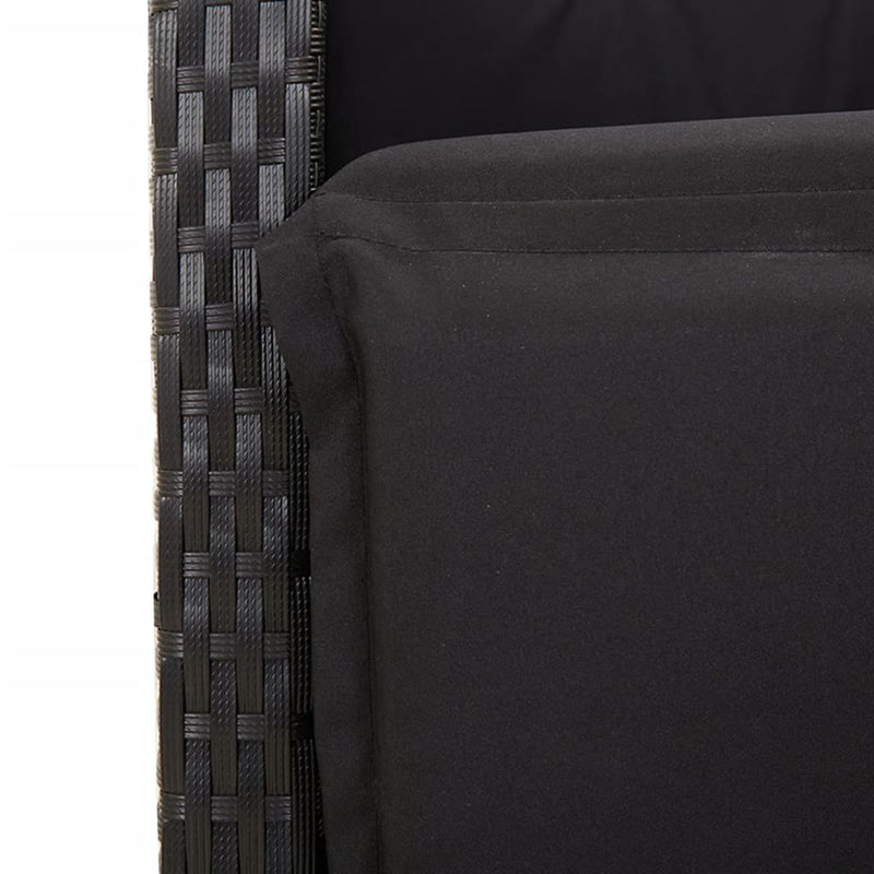 Reclining Garden Chair with Footrest Black Poly Rattan Payday Deals