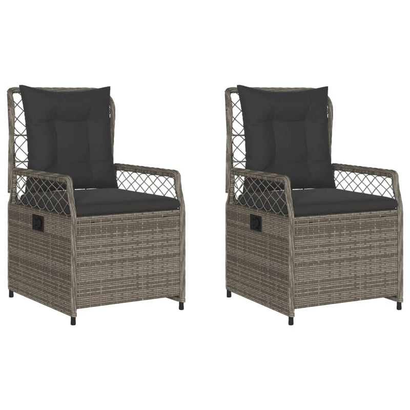 Reclining Garden Chairs 2 pcs Grey Poly Rattan Payday Deals