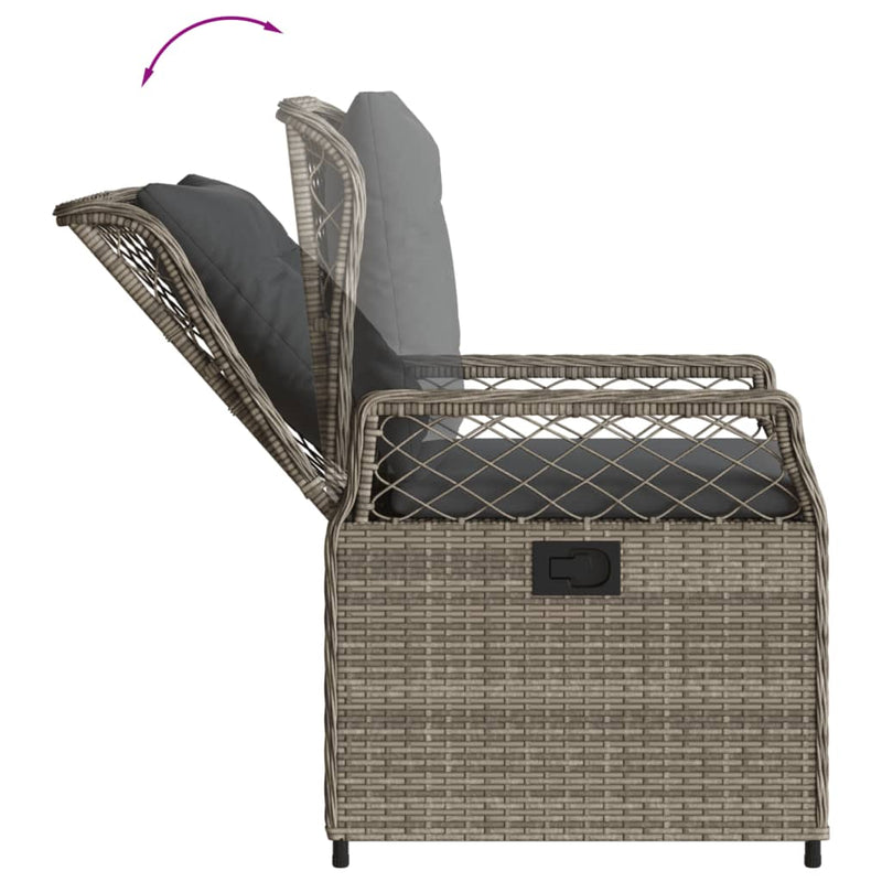 Reclining Garden Chairs 2 pcs Grey Poly Rattan Payday Deals
