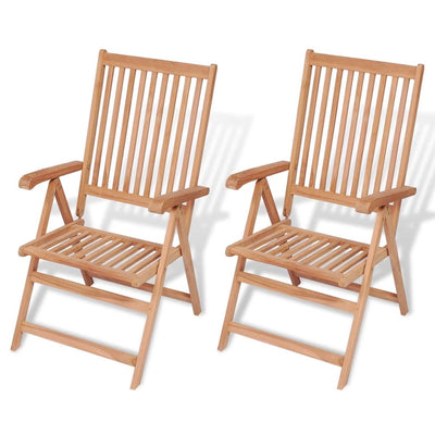 Reclining Garden Chairs 2 pcs Solid Teak Wood Payday Deals