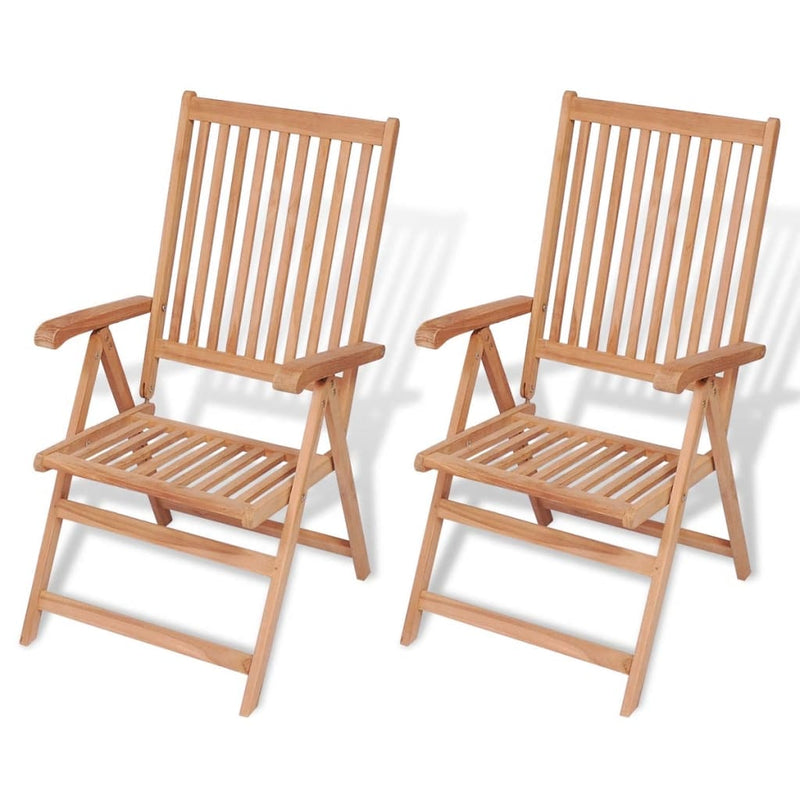 Reclining Garden Chairs 2 pcs Solid Teak Wood Payday Deals