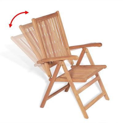 Reclining Garden Chairs 2 pcs Solid Teak Wood Payday Deals
