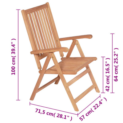 Reclining Garden Chairs 2 pcs Solid Teak Wood Payday Deals