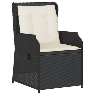 Reclining Garden Chairs 2 pcs with Cushions Black Poly Rattan Payday Deals