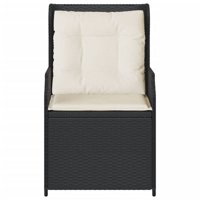 Reclining Garden Chairs 2 pcs with Cushions Black Poly Rattan Payday Deals