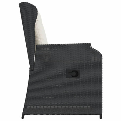 Reclining Garden Chairs 2 pcs with Cushions Black Poly Rattan Payday Deals