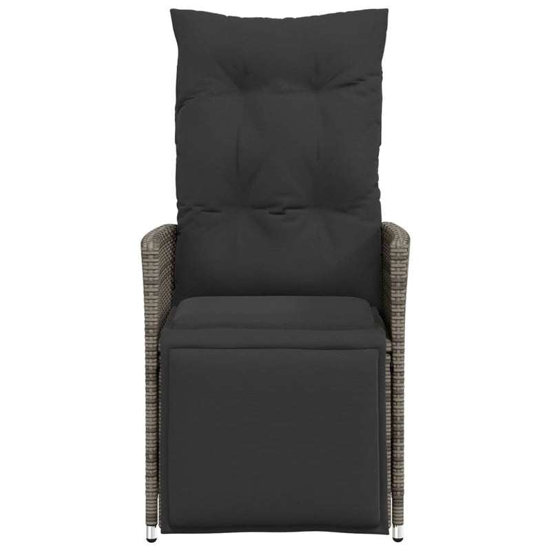 Reclining Garden Chairs 2 pcs with Cushions Grey Poly Rattan Payday Deals