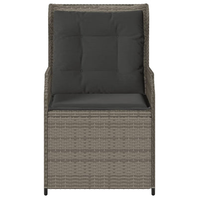 Reclining Garden Chairs 2 pcs with Cushions Grey Poly Rattan Payday Deals