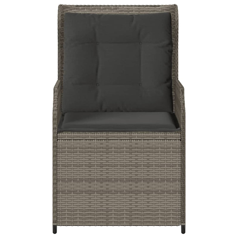 Reclining Garden Chairs 2 pcs with Cushions Grey Poly Rattan Payday Deals
