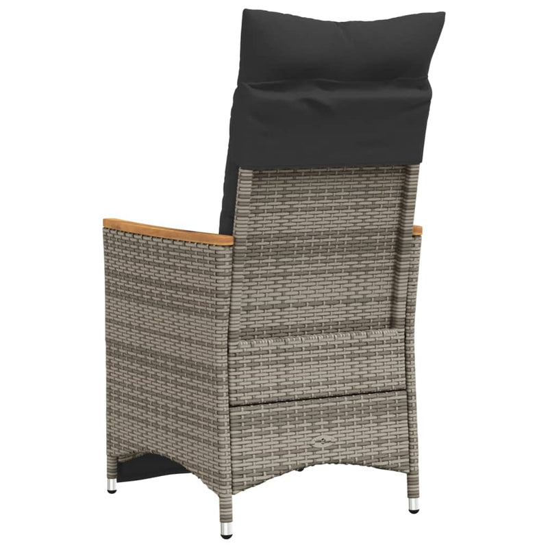 Reclining Garden Chairs 2 pcs with Cushions Grey Poly Rattan Payday Deals