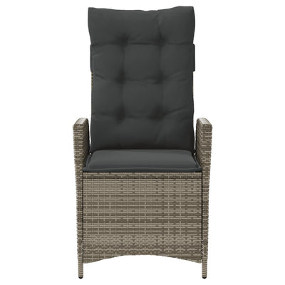 Reclining Garden Chairs 2 pcs with Cushions Grey Poly Rattan Payday Deals