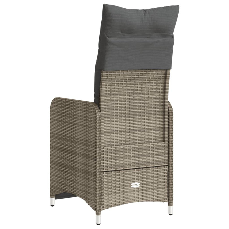 Reclining Garden Chairs 2 pcs with Cushions Grey Poly Rattan Payday Deals