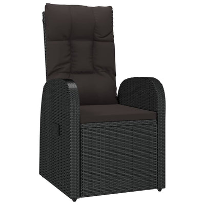 Reclining Garden Chairs 2 pcs with Cushions Poly Rattan Black Payday Deals