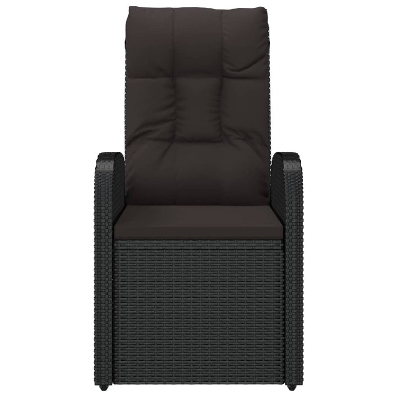 Reclining Garden Chairs 2 pcs with Cushions Poly Rattan Black Payday Deals