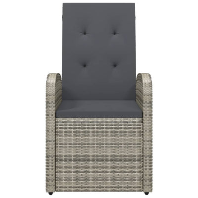 Reclining Garden Chairs 2 pcs with Cushions Poly Rattan Grey Payday Deals