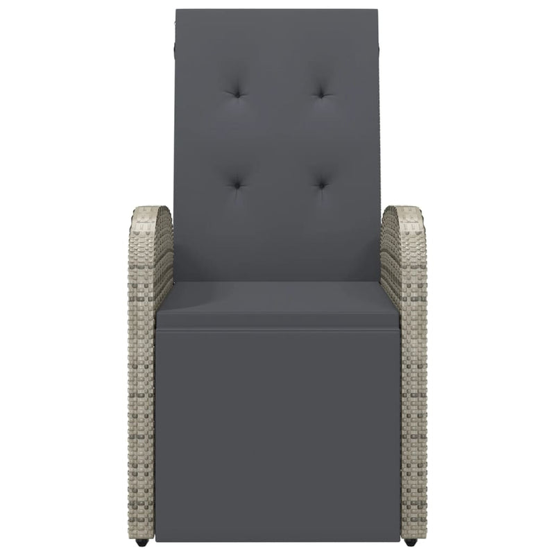 Reclining Garden Chairs with Cushions 2 pcs Grey Poly Rattan Payday Deals