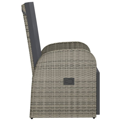 Reclining Garden Chairs with Cushions 2 pcs Grey Poly Rattan Payday Deals