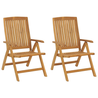 Reclining Garden Chairs with Cushions 2 pcs Solid Wood Teak Payday Deals