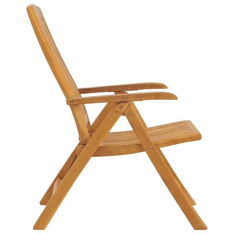 Reclining Garden Chairs with Cushions 2 pcs Solid Wood Teak Payday Deals