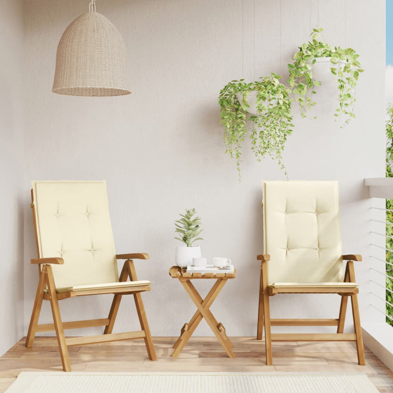 Reclining Garden Chairs with Cushions 2 pcs Solid Wood Teak Payday Deals