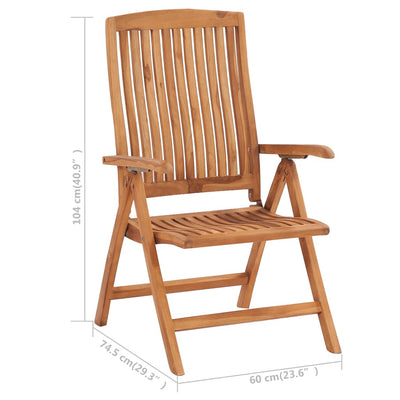 Reclining Garden Chairs with Cushions 4 pcs Solid Teak Wood Payday Deals