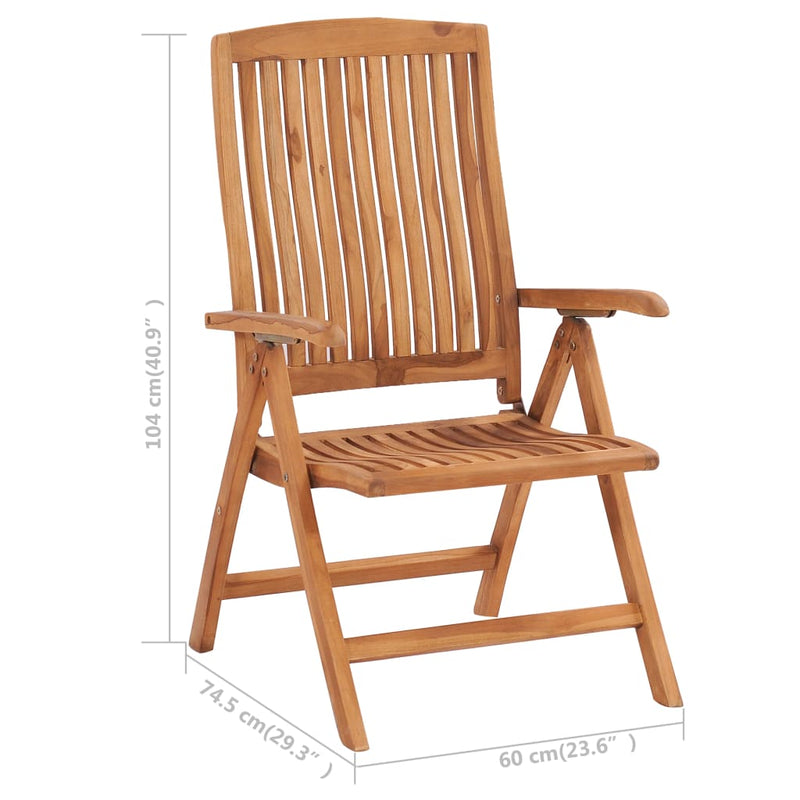Reclining Garden Chairs with Cushions 4 pcs Solid Teak Wood Payday Deals