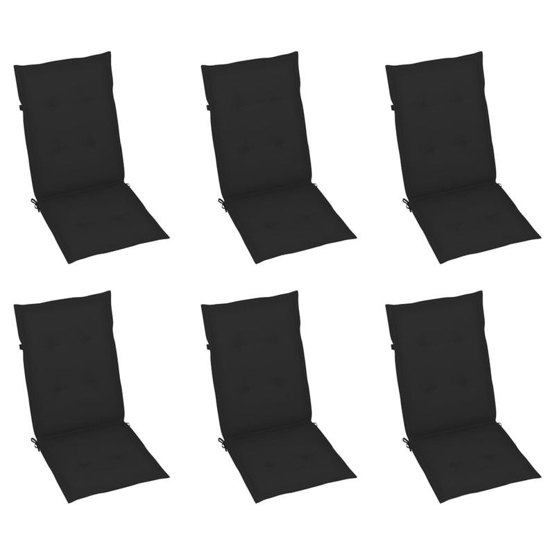 Reclining Garden Chairs with Cushions 6 pcs Solid Teak Wood Payday Deals