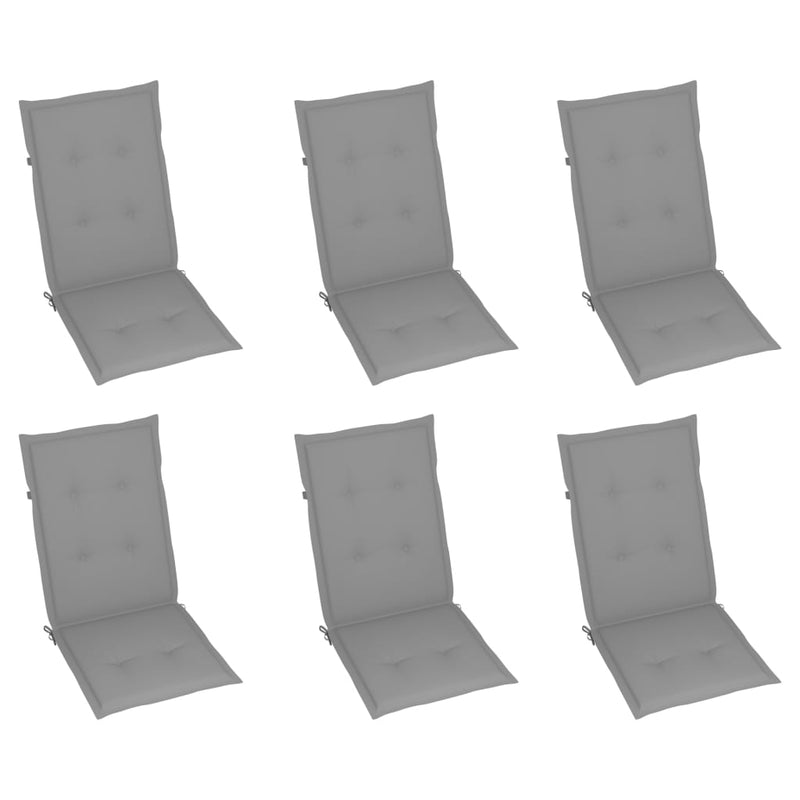 Reclining Garden Chairs with Cushions 6 pcs Solid Teak Wood Payday Deals