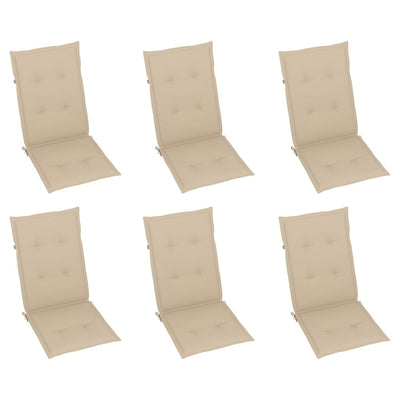 Reclining Garden Chairs with Cushions 6 pcs Solid Teak Wood Payday Deals
