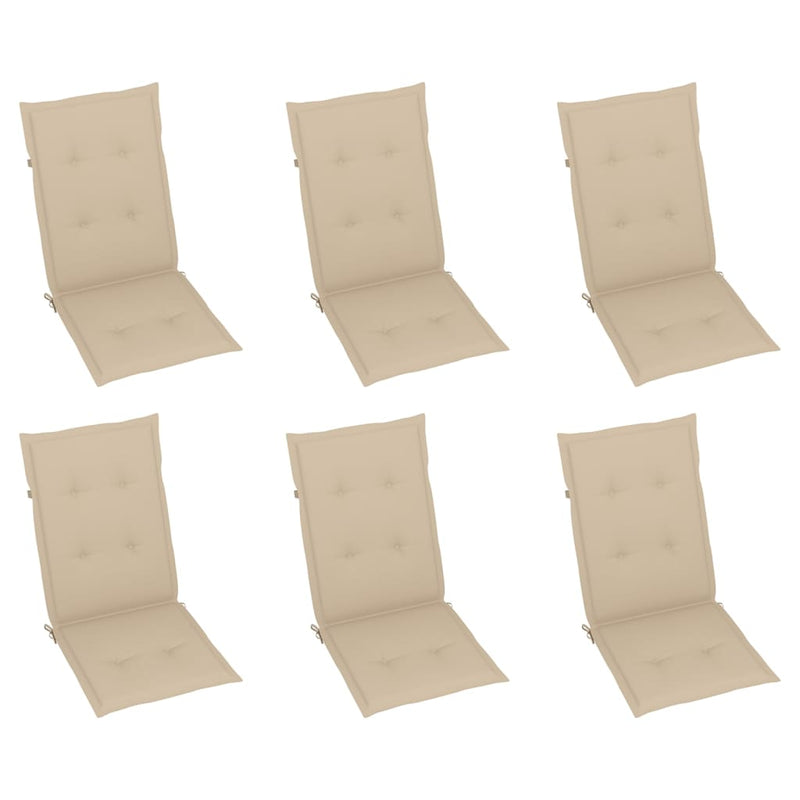 Reclining Garden Chairs with Cushions 6 pcs Solid Teak Wood Payday Deals
