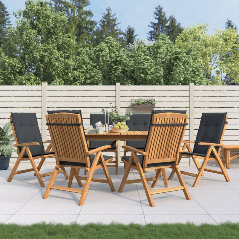 Reclining Garden Chairs with Cushions 6 pcs Solid Wood Teak Payday Deals