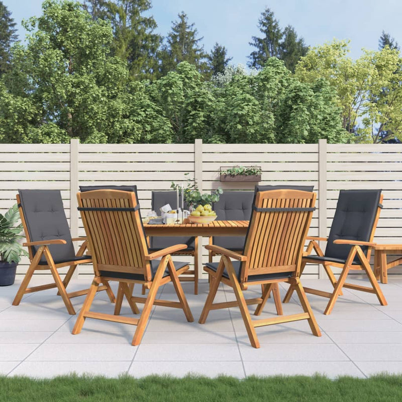 Reclining Garden Chairs with Cushions 6 pcs Solid Wood Teak Payday Deals