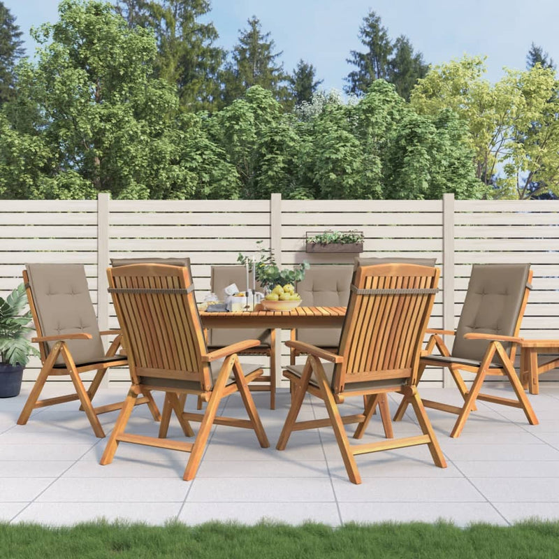 Reclining Garden Chairs with Cushions 6 pcs Solid Wood Teak Payday Deals