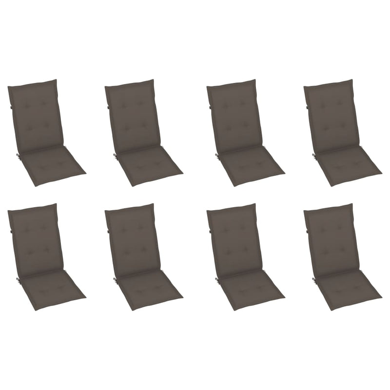 Reclining Garden Chairs with Cushions 8 pcs Solid Teak Wood Payday Deals